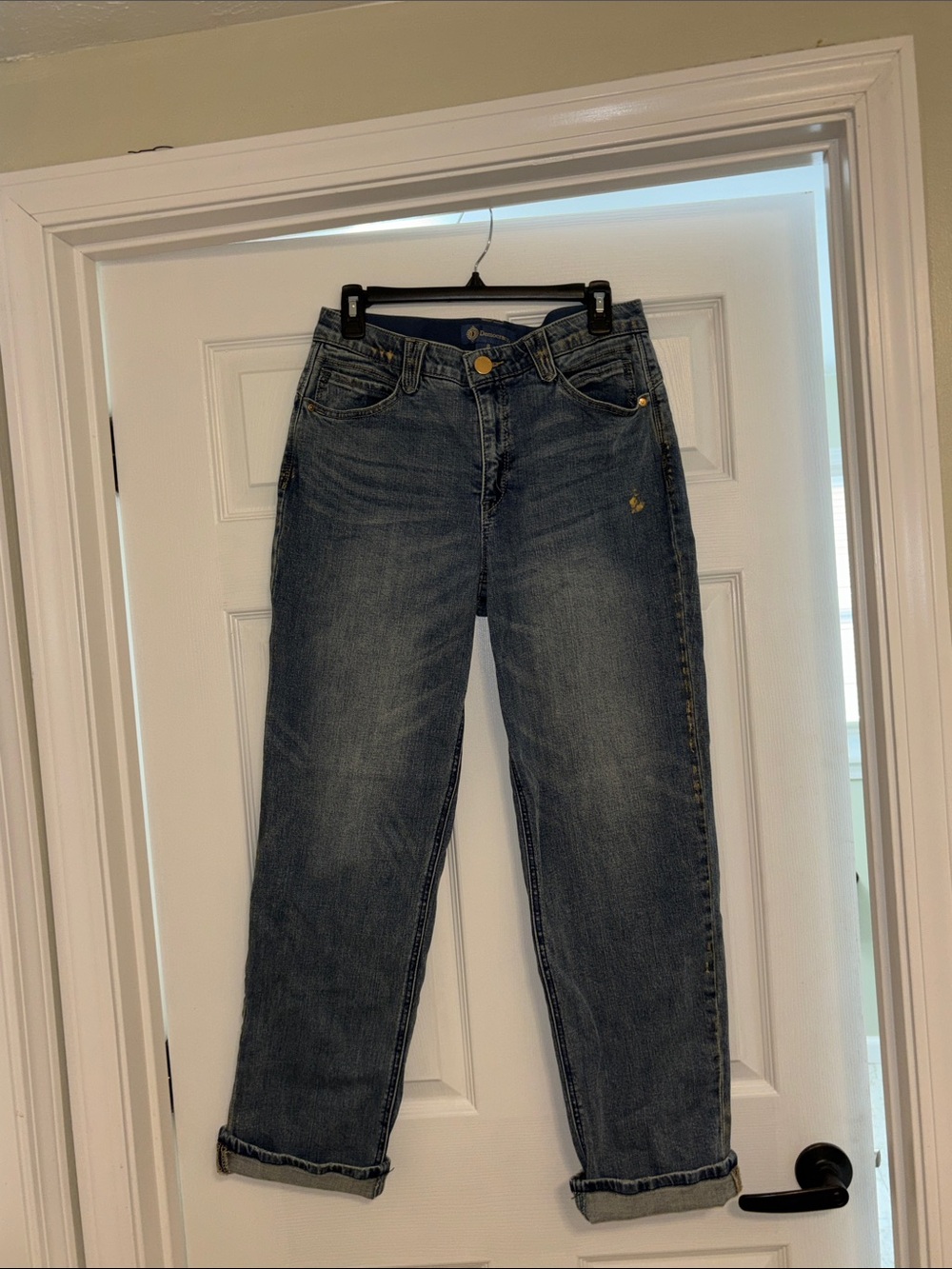 Democracy Ab-tech Classic High-Rise Boyfriend Cut Women’s Jeans With Gold Decor